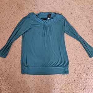 Axcess turquoise long sleeve top, L.
